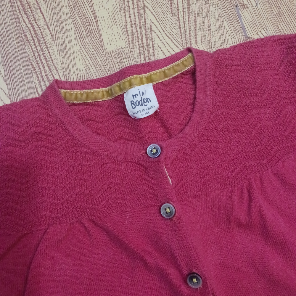 Mini Boden Pink Button-Up Cardigan Cotton and Cashmere 9-10 Years - Picture 2 of 8